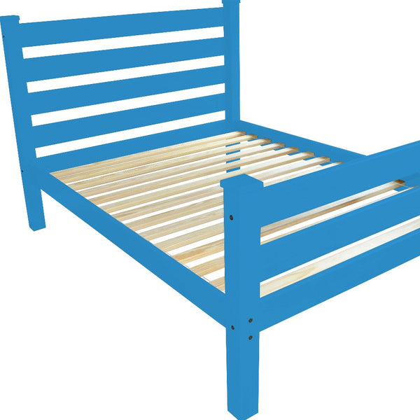 Homeroots Caribbean Blue Solid Wood Twin Bed Frame - Handcrafted Pine, Durable Design For Sweet Dreams & Relaxation  Solid Wood 546936