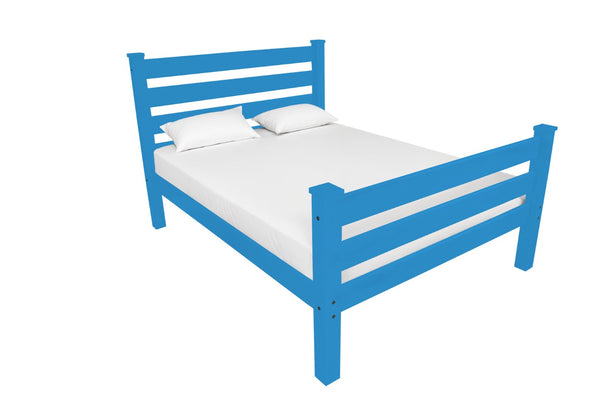 HomeRoots Caribbean Blue Solid Pine Twin Bed Frame – Handcrafted, Durable, Coastal-Inspired Design for Any Room 546936