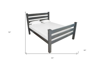 Homeroots Gray Solid Wood Twin Bed Frame - Stylish, Durable Design For A Cozy And Inviting Bedroom Retreat  Solid Wood 546939