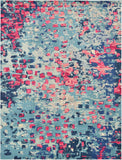 Unique Loom Jardin Ivy Machine Made Abstract Rug Blue, Beige/Blue/Gray/Light Blue/Puce/Red/Pink 9' 0" x 12' 2"