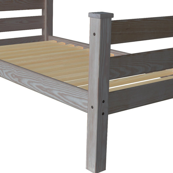 Homeroots Gray Solid Wood Twin Bed Frame - Stylish, Durable Design For A Cozy And Inviting Bedroom Retreat  Solid Wood 546940