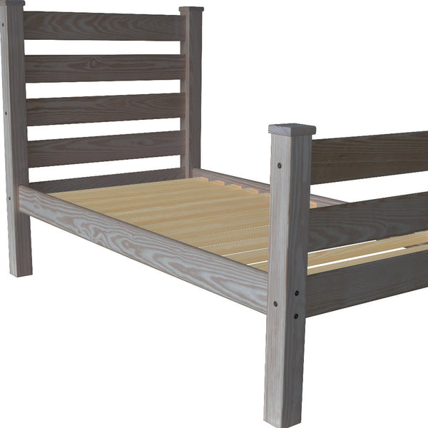 Homeroots Gray Solid Wood Twin Bed Frame - Stylish, Durable Design For A Cozy And Inviting Bedroom Retreat  Solid Wood 546940