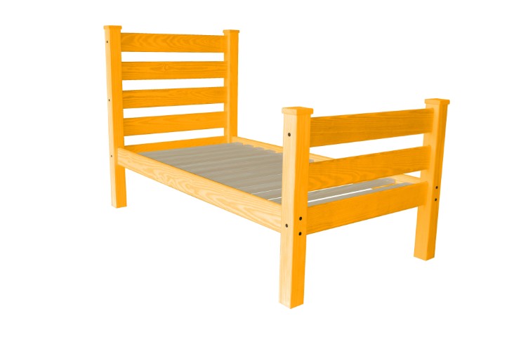 Homeroots Orange Solid Wood Twin Bed Frame - Stylish & Durable Design For A Luxurious Sleep Experience!  Solid Wood 546941