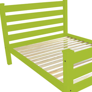 Homeroots Lime Green Solid Wood Twin Bed Frame - Handcrafted Pine Design For Ultimate Comfort & Style  Solid Wood 546942