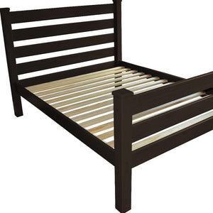Homeroots Brown Solid Wood Twin Bed Frame – Luxurious Comfort, Quality Craftsmanship For A Cozy Bedroom Oasis  Solid Wood 546943