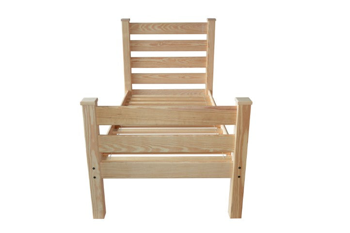 Homeroots Natural Solid Wood Twin Bed Frame - Stylish, Comfortable Design For Inviting Bedrooms, 52"H X 81"W  Solid Wood 546945