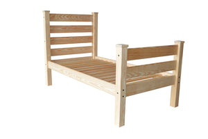 Homeroots Natural Solid Wood Twin Bed Frame - Stylish, Comfortable Design For Inviting Bedrooms, 52"H X 81"W  Solid Wood 546945