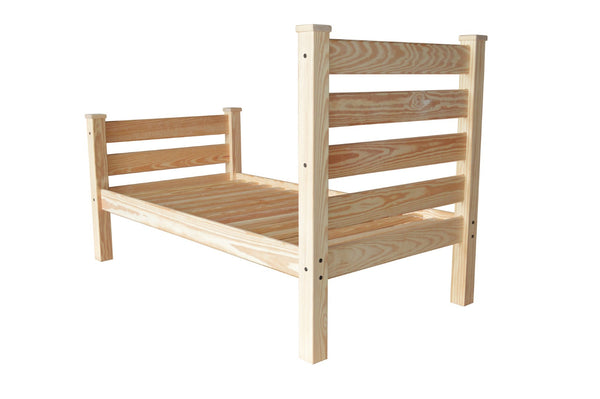 Homeroots Natural Solid Wood Twin Bed Frame - Stylish, Comfortable Design For Inviting Bedrooms, 52"H X 81"W  Solid Wood 546945