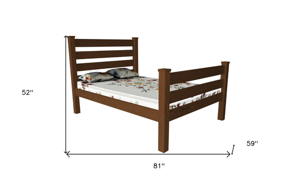 Homeroots Brown Solid Wood Full Bed Frame - Luxurious, Durable Design For Ultimate Comfort And Relaxation  Solid Wood 546947