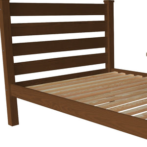 Homeroots Brown Solid Wood Full Bed Frame - Luxurious, Durable Design For Ultimate Comfort And Relaxation  Solid Wood 546947