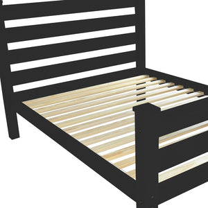 Homeroots Black Solid Wood Full Bed Frame - Handcrafted Pine Design For Ultimate Comfort & Durability, Luxurious Sleep Space  Solid Wood 546948
