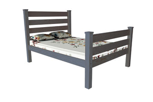 HomeRoots Gray Solid Wood Full Bed Frame - Stylish Pine Construction, Durable Design & Unique Finish for Comfort 546954