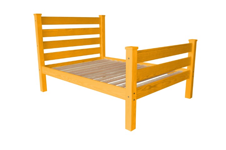 Homeroots Orange Solid Wood Full Bed Frame - Luxurious, Durable Design For A Stylish And Inviting Bedroom Retreat  Solid Wood 546955