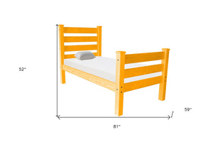 Homeroots Orange Solid Wood Full Bed Frame - Luxurious, Durable Design For A Stylish And Inviting Bedroom Retreat  Solid Wood 546955