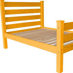 Homeroots Orange Solid Wood Full Bed Frame - Luxurious, Durable Design For A Stylish And Inviting Bedroom Retreat  Solid Wood 546955