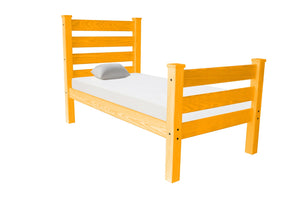 HomeRoots Orange Solid Pine Full Bed Frame - Sturdy, Stylish Design with Headboard, Footboard & Slats Included! 546955