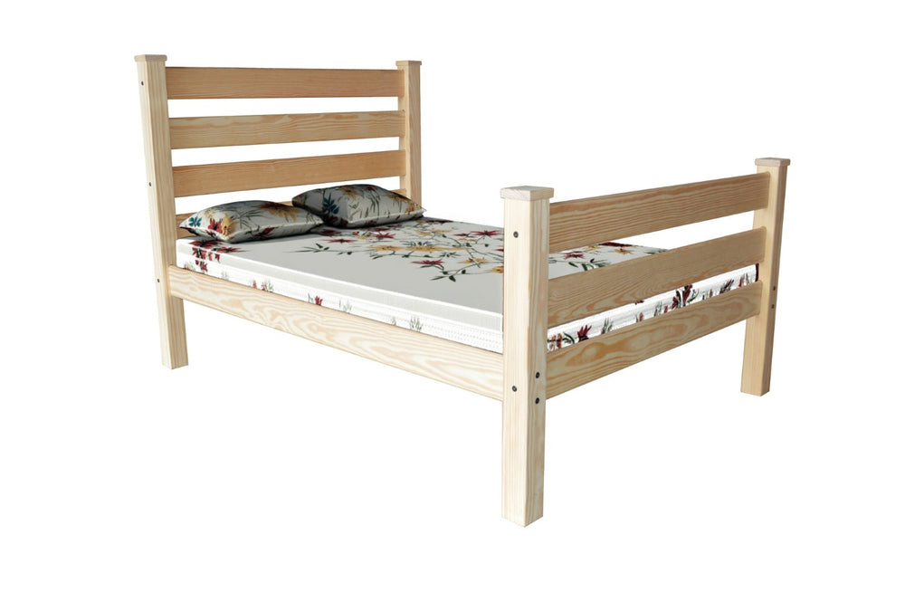 HomeRoots Natural Solid Wood Full Bed Frame - Sturdy Pine Construction, Timeless Design, Easy Assembly & Durability 546959