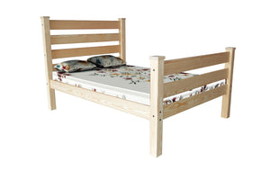 HomeRoots Natural Solid Wood Full Bed Frame - Sturdy Pine Construction, Timeless Design, Easy Assembly & Durability 546959