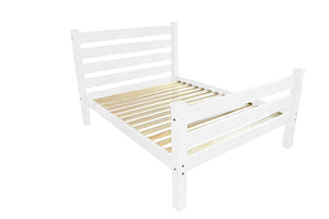 HomeRoots White Solid Wood Full Bed Frame - Handcrafted Pine Design, Coastal Charm, Durable Support & Easy Assembly 546960
