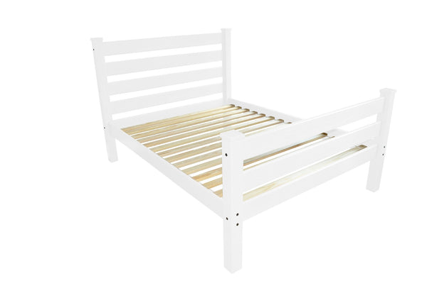 HomeRoots White Solid Wood Full Bed Frame - Handcrafted Pine Design, Coastal Charm, Durable Support & Easy Assembly 546960