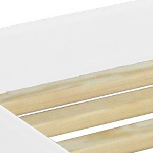 HomeRoots White Solid Wood Full Bed Frame - Handcrafted Pine Design, Coastal Charm, Durable Support & Easy Assembly 546960