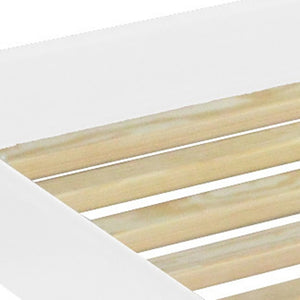 HomeRoots White Solid Wood Full Bed Frame - Handcrafted Pine Design, Coastal Charm, Durable Support & Easy Assembly 546960