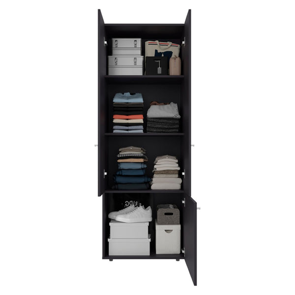 English Elm Soham Three Door Wardrobe Armoire with Adjustable Shelves for Bedroom Storage B092P439910