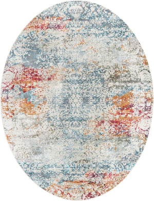 Unique Loom Baracoa Panamericana Machine Made Medallion Rug Cream, Blue/Orange/Red/Gray/Gold 7' 10" x 10' 0"