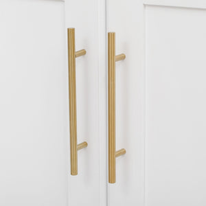 English Elm K&k Rolling Kitchen Island Rubber Wood Top Brass Hardware Built-in Outlets Storage White N707S299014W