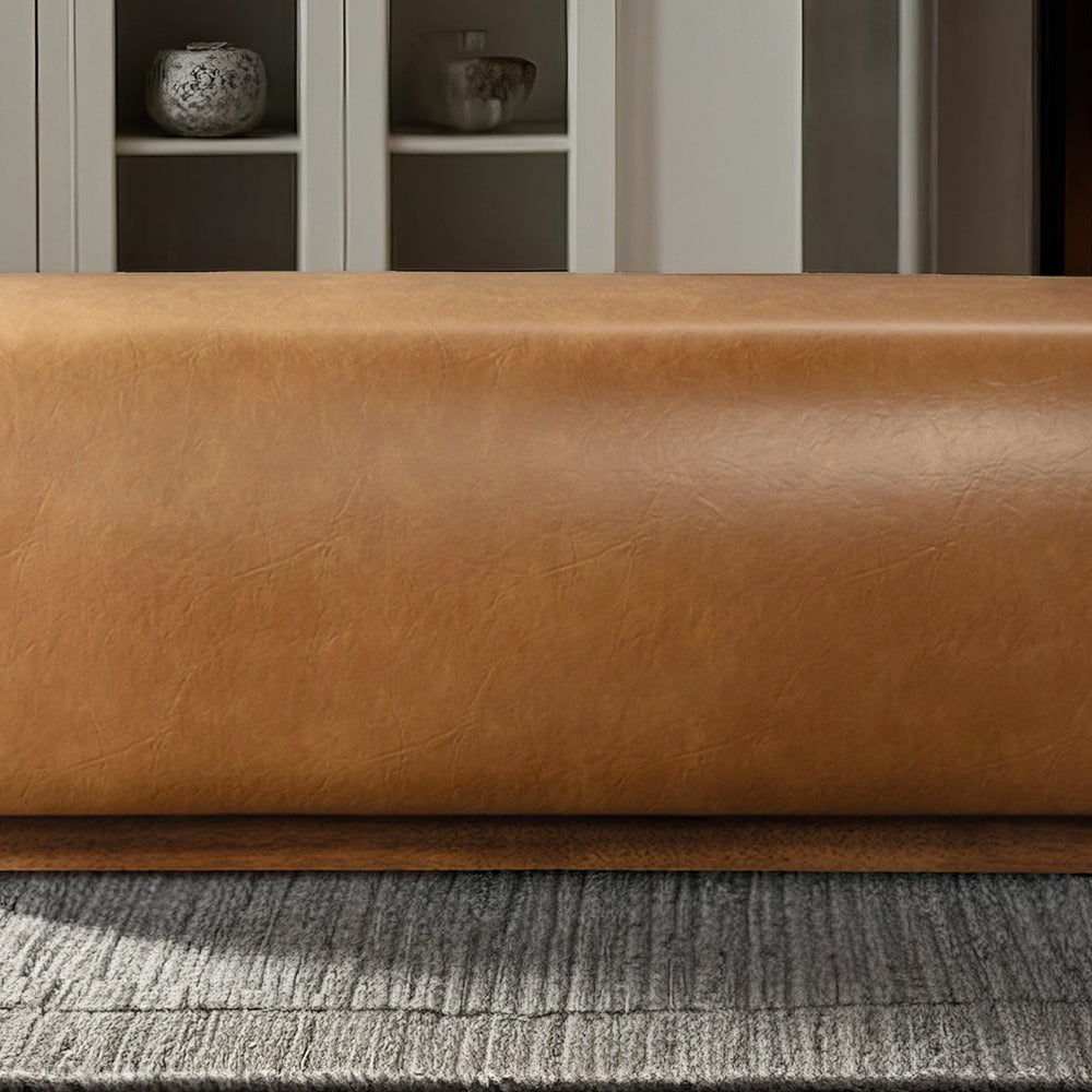 English Elm Kelvin Handcrafted Vegan Leather Upholstered Bench for Entryway Bedroom Footboard B183P281175