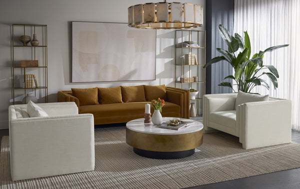 Sunpan Rovira Chandelier – Stunning Alabaster & Gold Iron Design for Elegant Ambient Lighting in Any Space