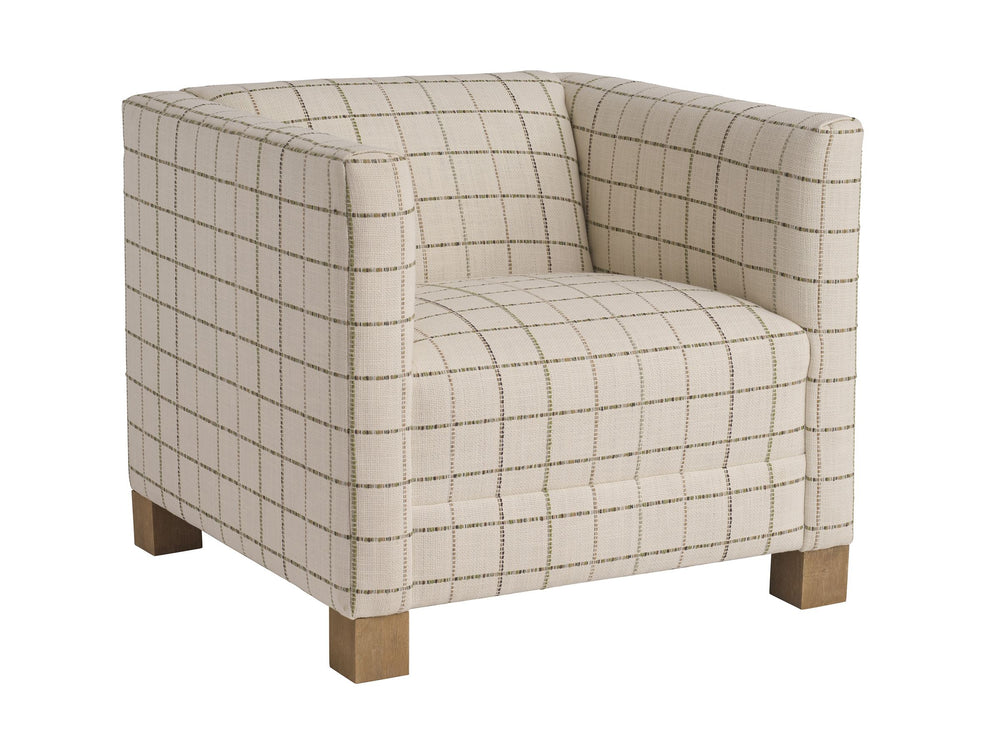 Lexington Chandler Upholstered Accent Chair Handcrafted Hardwood Frame Weathered Oak Tailored Seat 5472-11-60