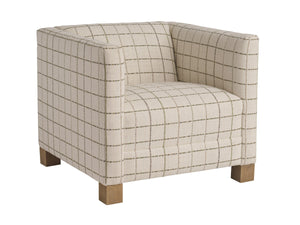 Lexington Chandler Upholstered Accent Chair Handcrafted Hardwood Frame Weathered Oak Tailored Seat 5472-11-60
