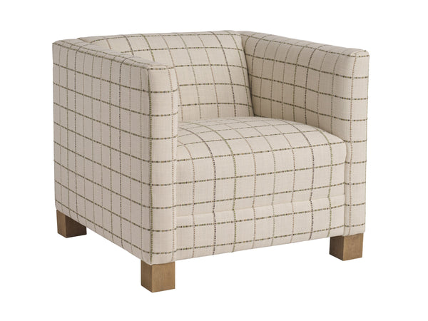 Lexington Chandler Upholstered Accent Chair Handcrafted Hardwood Frame Weathered Oak Tailored Seat 5472-11-60