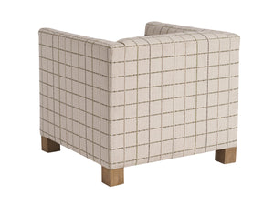 Lexington Chandler Upholstered Accent Chair Handcrafted Hardwood Frame Weathered Oak Tailored Seat 5472-11-60