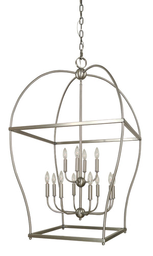 Framburg 12-light Elegant Kenmare Foyer Chandelier - Modern Design To Illuminate Your Space With Style Brushed Nickel Metal 5472 Bn