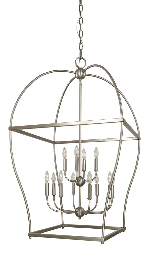 Framburg 12-light Elegant Kenmare Foyer Chandelier - Modern Design To Illuminate Your Space With Style Brushed Nickel Metal 5472 Bn