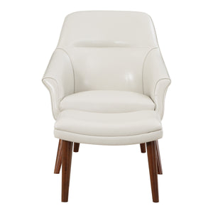 OSP Home Furnishings Waneta Chair and Ottoman Cream