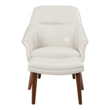 OSP Home Furnishings Waneta Chair and Ottoman Cream