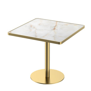 English Elm Square Modern Dining Table - 31.5" Faux Marble Bistro Table With Sturdy Metal Frame, Easy Assembly W3316P375693-GIGA