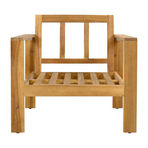 English Elm Outdoor Acacia Hardwood Patio Chair with Water-repellent Cushions for Deck or Garden N757P354831B