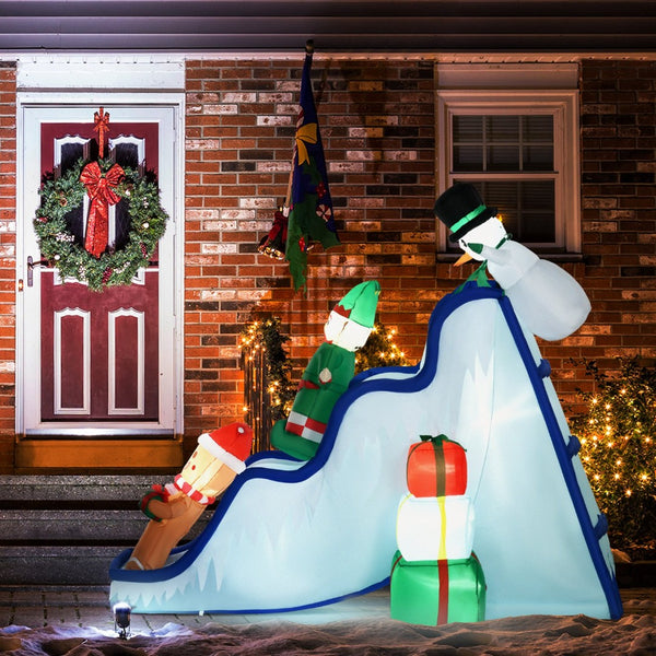 English Elm Homcom 8.5 Ft Trio Holiday Inflatable Yard Decor with Led Lights Festive Scene W2225P173890