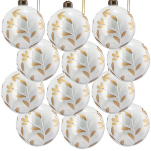English Elm D3" Elegant Glass Christmas Ball Ornaments Set Of 12 – Perfect Holiday Decor For Trees & Events! W2078P247892
