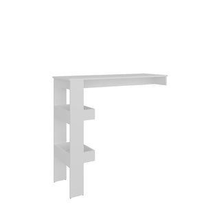 English Elm Othello Minimalist White Kitchen Table with Open Shelving for Modern Home Dining B092P439896