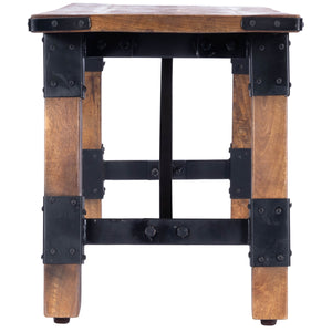 Butler Specialty Mountain Lodge Wood & Metal Bench - Sturdy Industrial-style Seating For Entryway Or Sunroom Natural Wood Mango Solids,Iron 5478330-butler