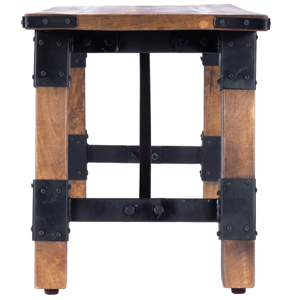 Butler Specialty Mountain Lodge Wood & Metal Bench - Sturdy Industrial-style Seating For Entryway Or Sunroom Natural Wood Mango Solids,Iron 5478330-butler