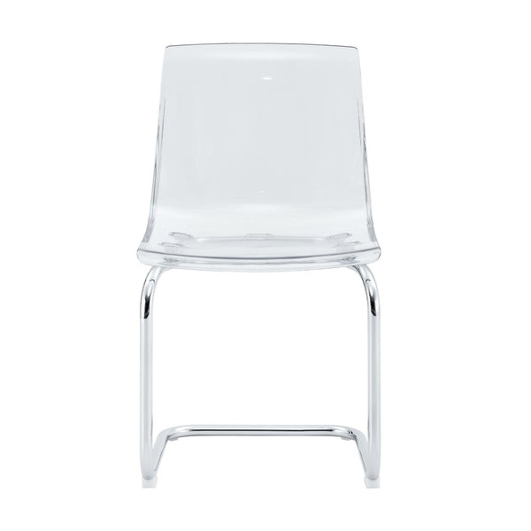 English Elm Transparent Polycarbonate Dining Chair Set of 4 with Arched Steel Frame Modern Style W2920P411151