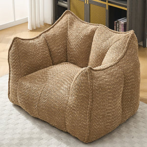 English Elm Sofa plush beanbag chair with superfiber cover and resilient foam filling for ultimate home comfort and relaxation Coffee W1996P252265