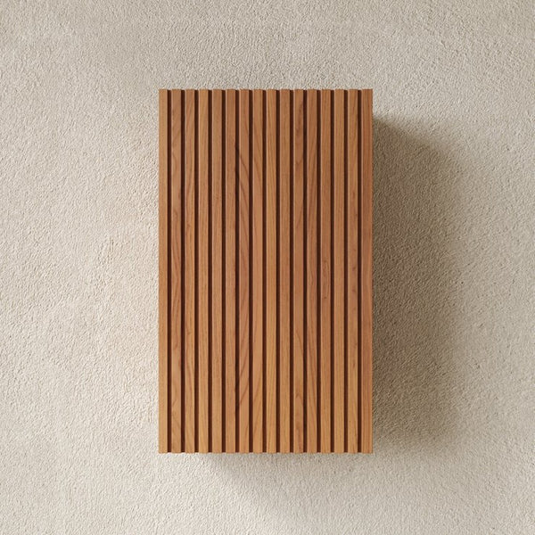 English Elm Mitch Wall Mounted Narrow Bathroom Cabinet Oak Woodgrain French Groove Door Storage W2615P376561