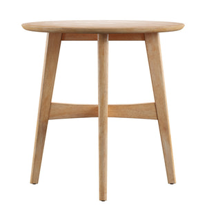 Homelegance Elora Round Rubberwood End Table with Elegant Base for Modern Living Rooms Light Oak 547AK-04(3A)